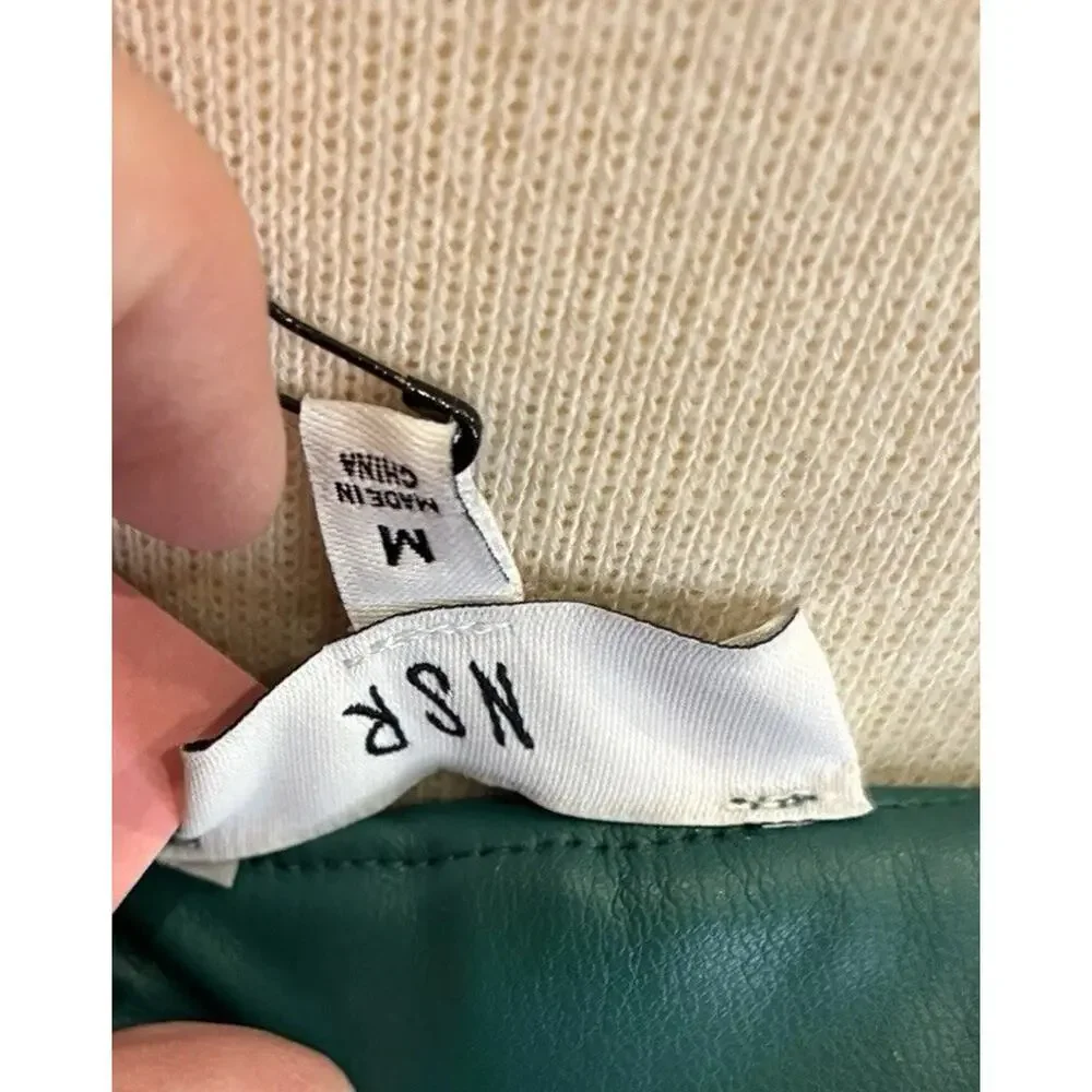 NSR Faux Leather Pencil Midi Skirt - Emerald Green - NWT - Size Medium